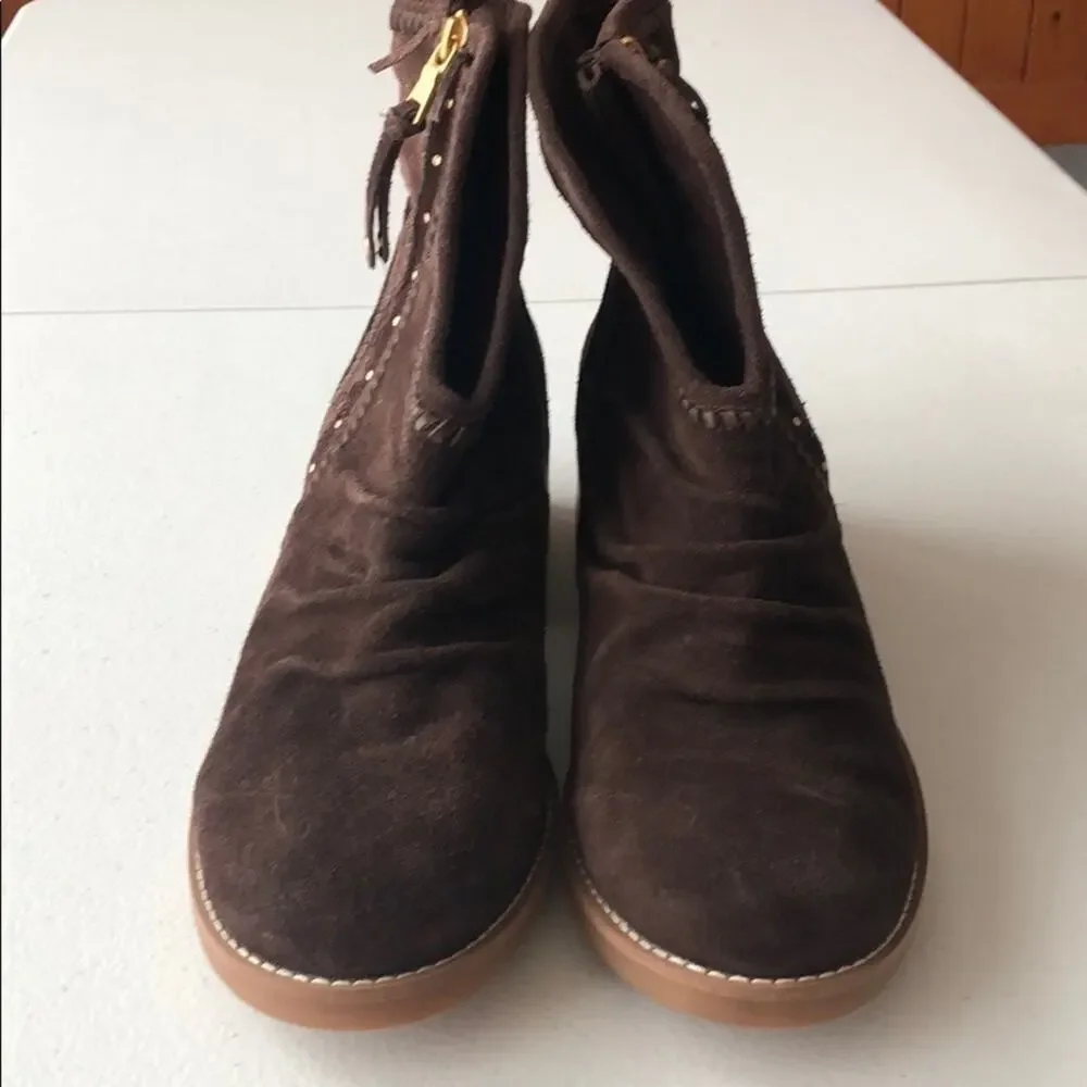 NEW‎ LATIGO Brown suede leather ankle boots Size 10. - Picture 3 of 5